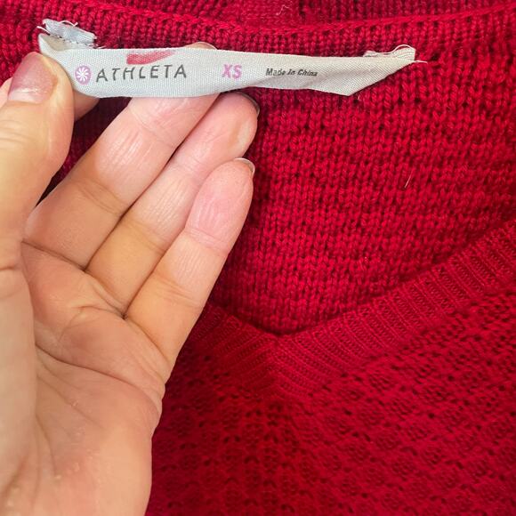 Athleta Cable Knit 100% Merino Wool Outdoor Coastal Hooded Borealis Dress Sz XS - Picture 4 of 5